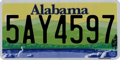 AL license plate 5AY4597