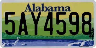 AL license plate 5AY4598