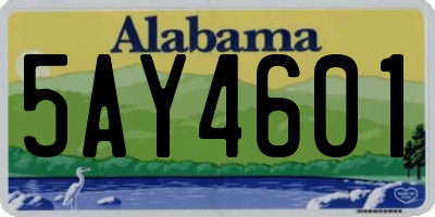AL license plate 5AY4601