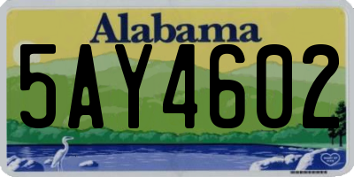AL license plate 5AY4602