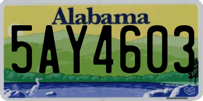 AL license plate 5AY4603