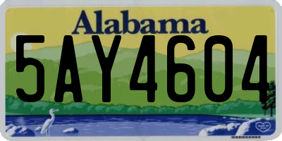 AL license plate 5AY4604