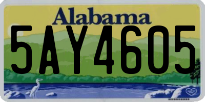 AL license plate 5AY4605