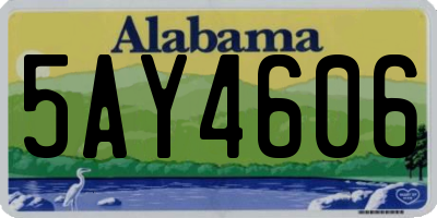 AL license plate 5AY4606