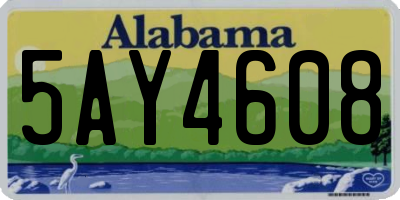 AL license plate 5AY4608