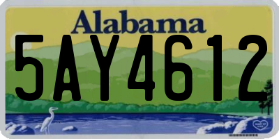 AL license plate 5AY4612