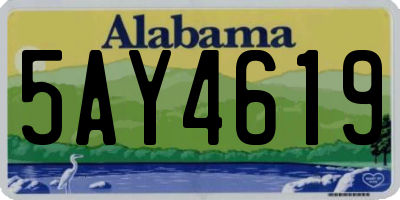 AL license plate 5AY4619