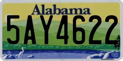 AL license plate 5AY4622