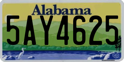 AL license plate 5AY4625