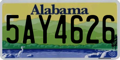 AL license plate 5AY4626