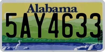 AL license plate 5AY4633