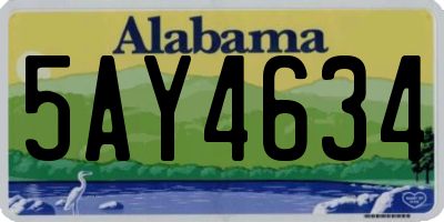 AL license plate 5AY4634