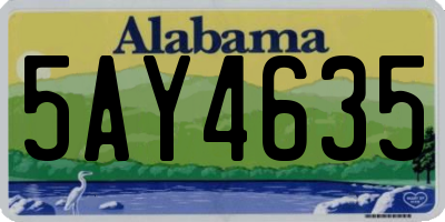 AL license plate 5AY4635