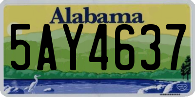 AL license plate 5AY4637