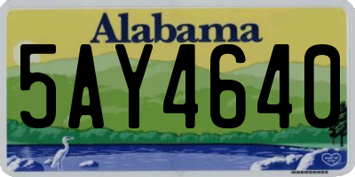 AL license plate 5AY4640