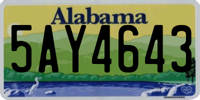 AL license plate 5AY4643