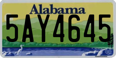 AL license plate 5AY4645