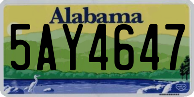 AL license plate 5AY4647