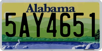 AL license plate 5AY4651