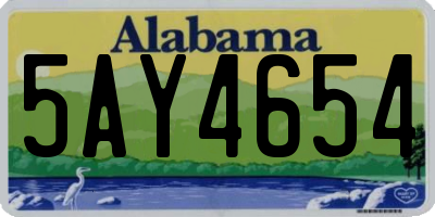 AL license plate 5AY4654