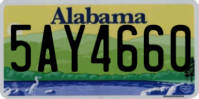 AL license plate 5AY4660