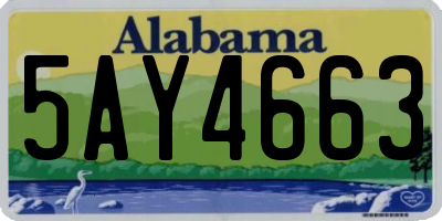 AL license plate 5AY4663