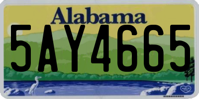AL license plate 5AY4665
