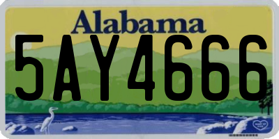 AL license plate 5AY4666
