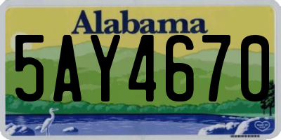 AL license plate 5AY4670