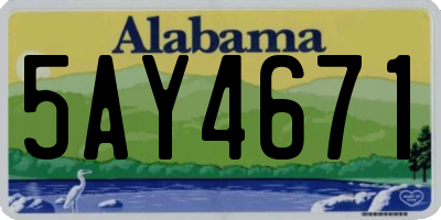 AL license plate 5AY4671