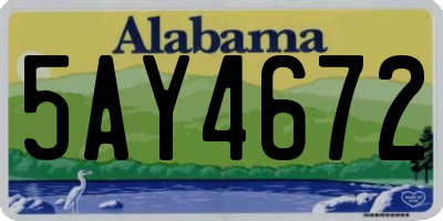 AL license plate 5AY4672