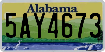 AL license plate 5AY4673
