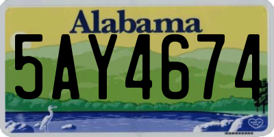 AL license plate 5AY4674