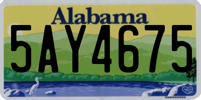 AL license plate 5AY4675