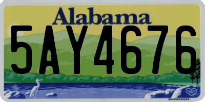 AL license plate 5AY4676