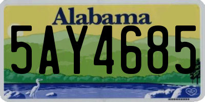 AL license plate 5AY4685