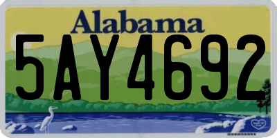 AL license plate 5AY4692