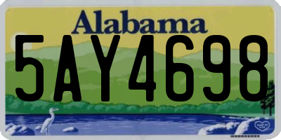 AL license plate 5AY4698