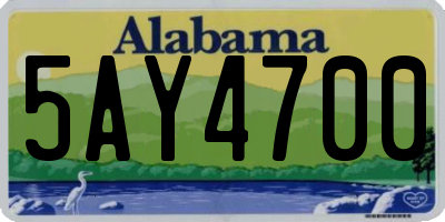 AL license plate 5AY4700