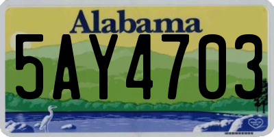 AL license plate 5AY4703
