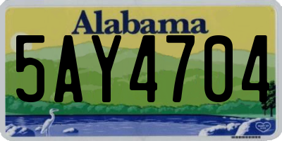 AL license plate 5AY4704