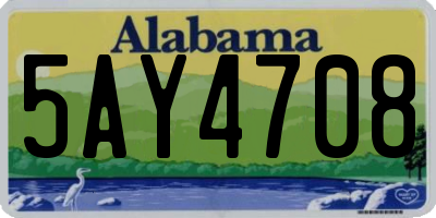 AL license plate 5AY4708