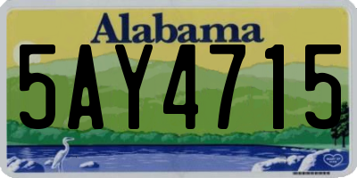AL license plate 5AY4715