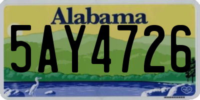 AL license plate 5AY4726