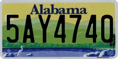 AL license plate 5AY4740