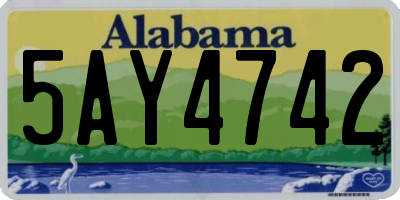 AL license plate 5AY4742
