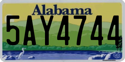 AL license plate 5AY4744