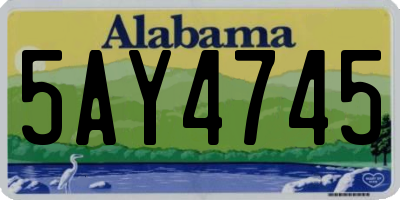 AL license plate 5AY4745