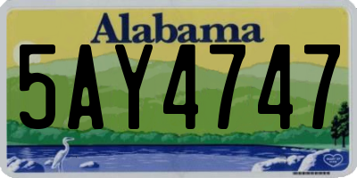 AL license plate 5AY4747