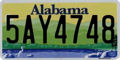 AL license plate 5AY4748
